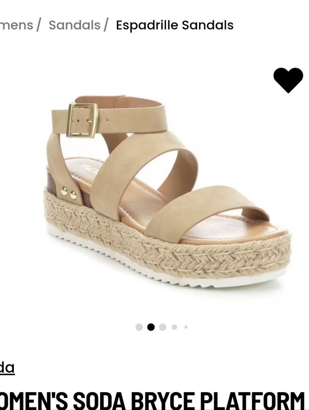 NWT Soda Taupe Bryce Platform Sandal Size 8.5